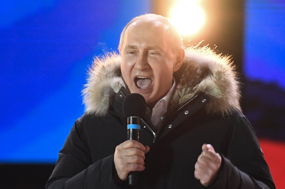 Владимир Путин обратился к своим сторонникам. Фото AFP/Scanpix/Leta