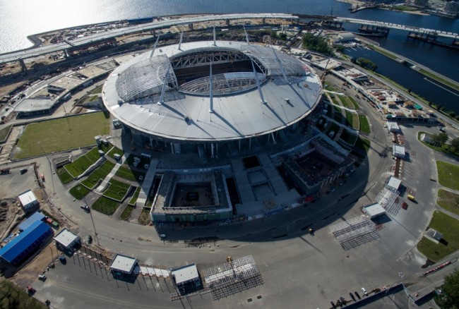 Строительство стадиона "Зенит-Арена". Фото Sputnik/Scanpix