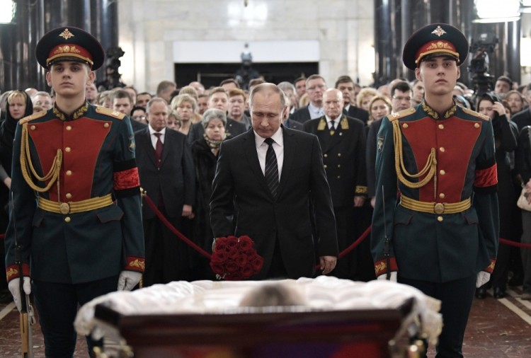 3000436 12/22/2016 December 22, 2016. Russian President Vladimir Putin at the ceremony to pay last respects to Russian Ambassador to Turkey Andrei Karlov, at the Russian Foreign Ministry. The ambassador was assassinated in Ankara. Aleksey Nikolskyi/Sputnik