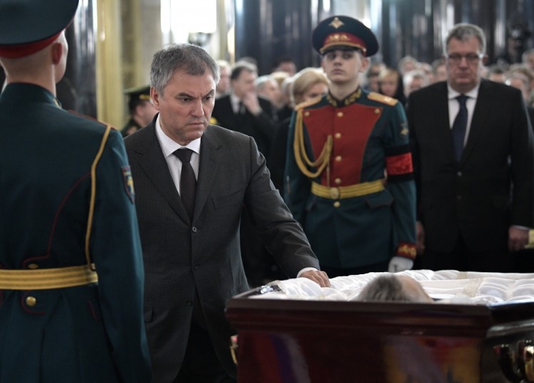 3000458 12/22/2016 Russian State Duma Speaker Vyacheslav Volodin, second left, at the ceremony to pay last respects to Russian Ambassador to Turkey Andrei Karlov, at the Russian Foreign Ministry. Aleksey Nikolskyi/Sputnik