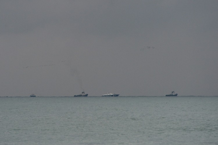 Корабли на месте падения Ту-154. Фото  Sputnik/Scanpix