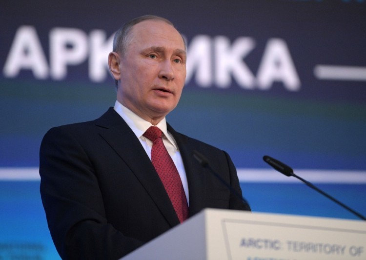 Владимир Путин на Арктическом форуме. Фото Sputnik/Scanpix