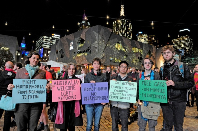 После публикаций "Новой газеты" в нескольких странах мира прошли митинги в поддержку чеченских геев. Фото   EPA/Scanpix