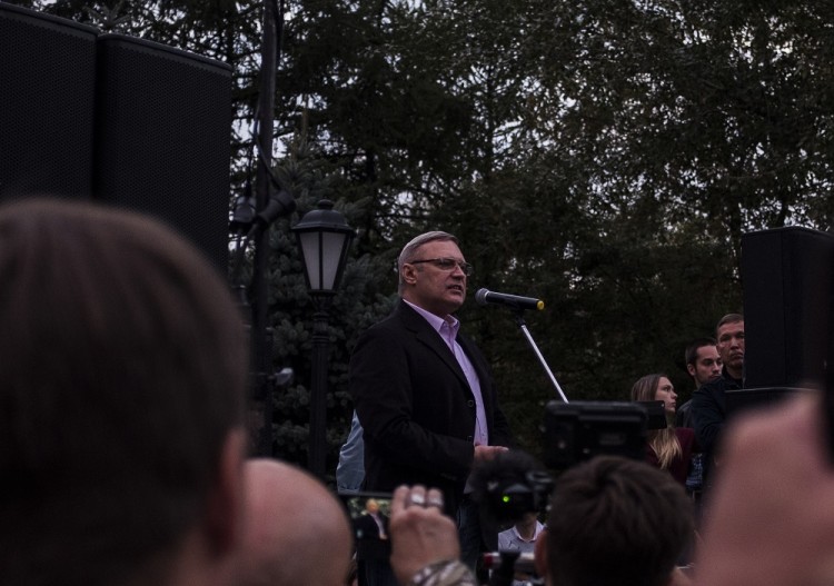 Михаил Касьянов на митинге "Парнаса". Фото натальи Зотовой специально для "Спектра"