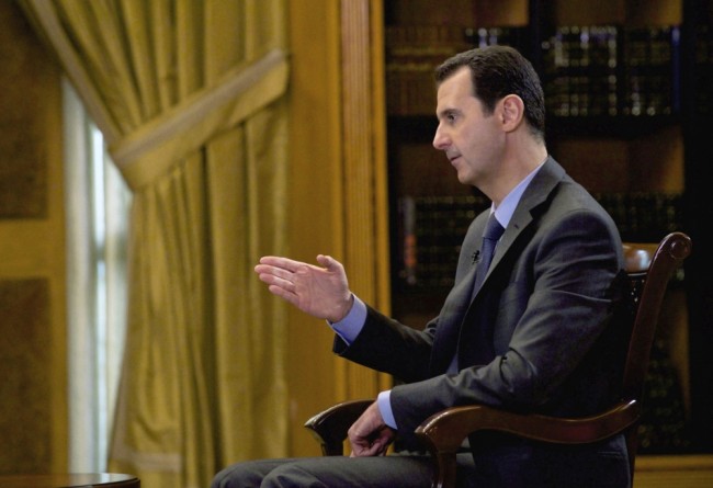 Башар Асад общается с российской прессой. Фото AP/Scanpix
