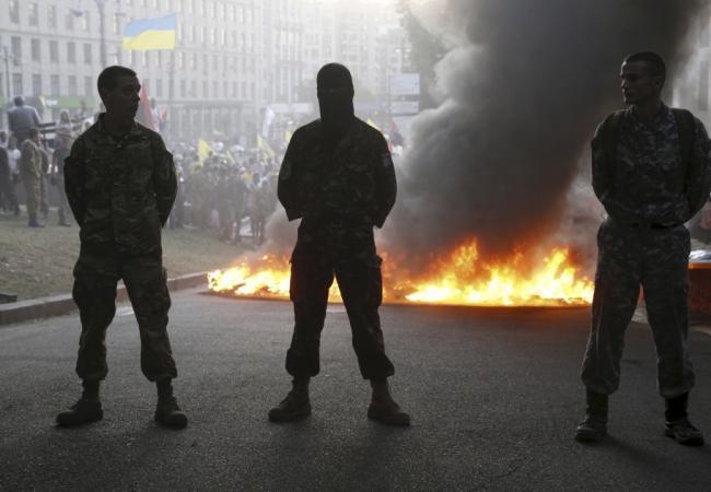 Акция «Правого сектора» в Киеве. Фото Reuters/Scanpix