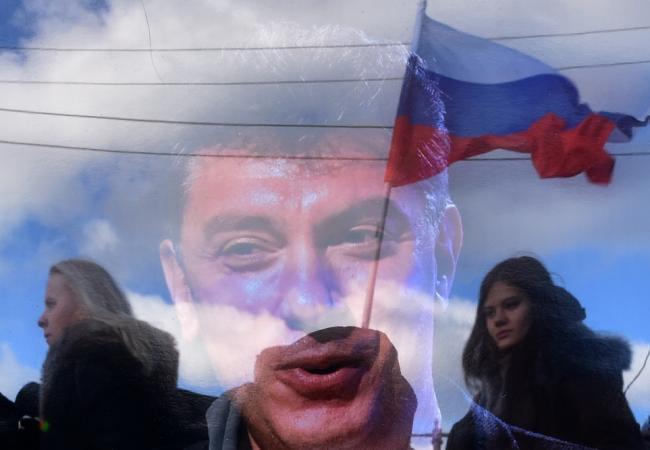 Акция памяти Бориса Немцова. Фото AFP/Scanpix