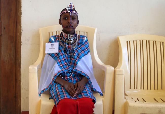 Девочка из племени масаи (Кения) во время общественной кампании против женского обрезания. Фото Reuters/Scanpix