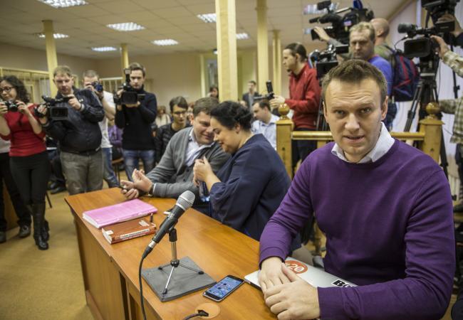 Алексей Навальный в зале суда. Фото Евгения Фельдмана специально для «Спектра»