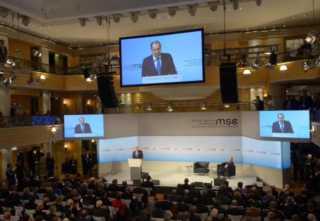 Глава МИД РФ Сергей Лавров на Мюнхенской конференции. Фото Sputnik/Scanpix