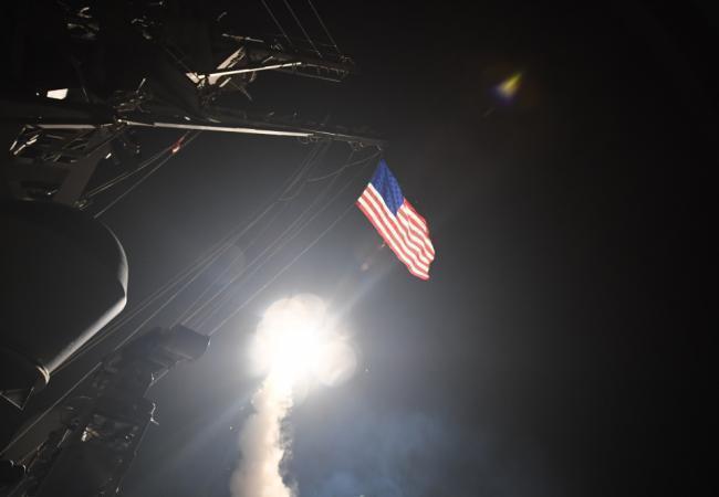 Запуск американской ракеты «Томагавк» по Сирии. Фото AFP/Scanpix