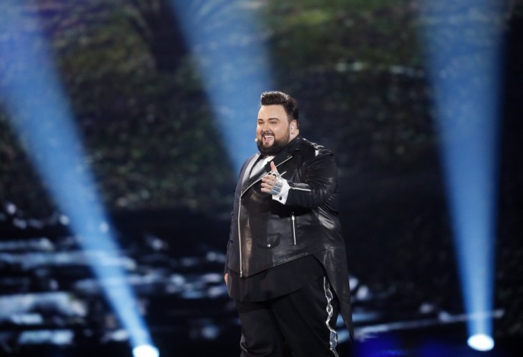 epa05962437 Jacques Houdek from Croatia performs during the Grand Final of the 62nd annual Eurovision Song Contest (ESC) at the International Exhibition Centre in Kiev, Ukraine, 13 May 2017.  EPA/SERGEY DOLZHENKO