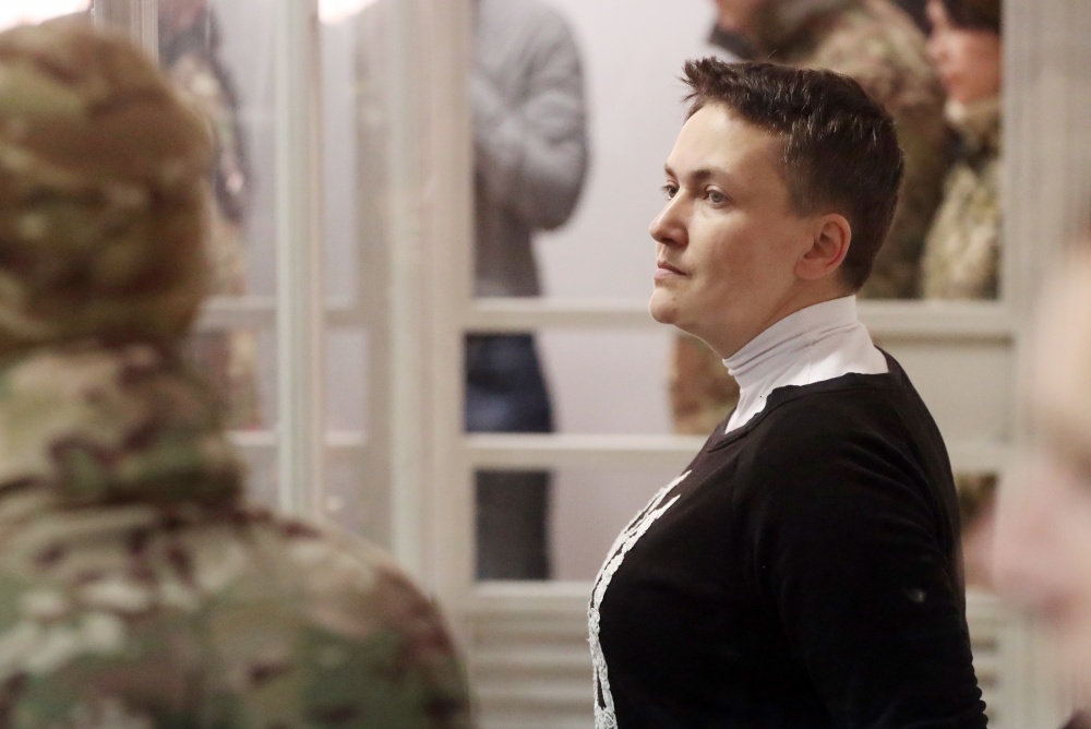 Надежда Савченко в суде. Фото TASS/Scanpix/LETA