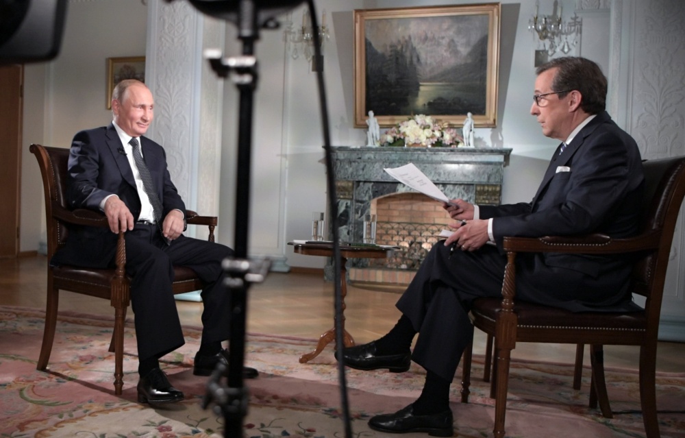 Интервью Криса Уоллеса с Владимиром Путиным. Фото EPA/Scanpix/LETA