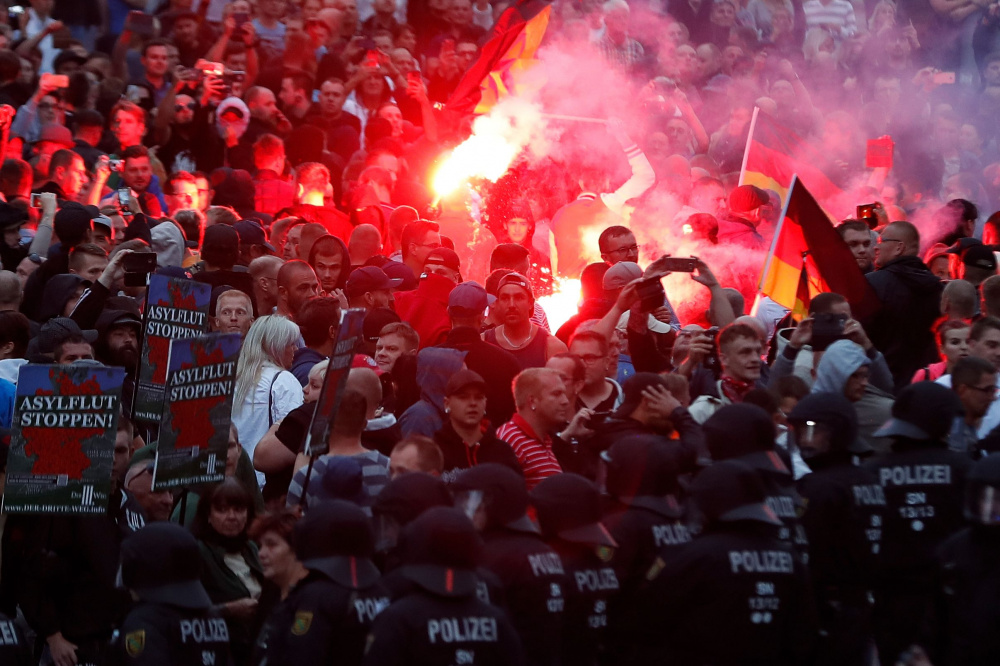 Беспорядки в Хемнице. Фото AFP/Scanpix/Leta
