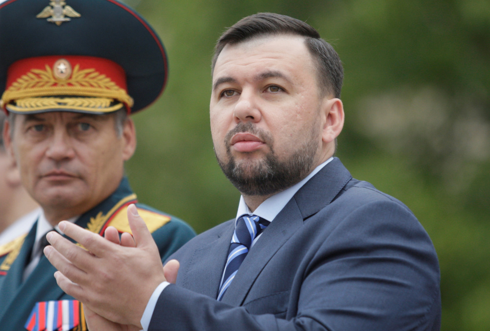 Денис Пушилин на церемонии принятия присяги в Донецке. Фото REUTERS/Scanpix/Leta