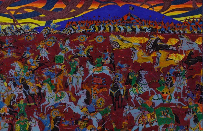 Картина «Канжальская битва» Мухадина Кишева. Фото Википедия/Лицензия CC0