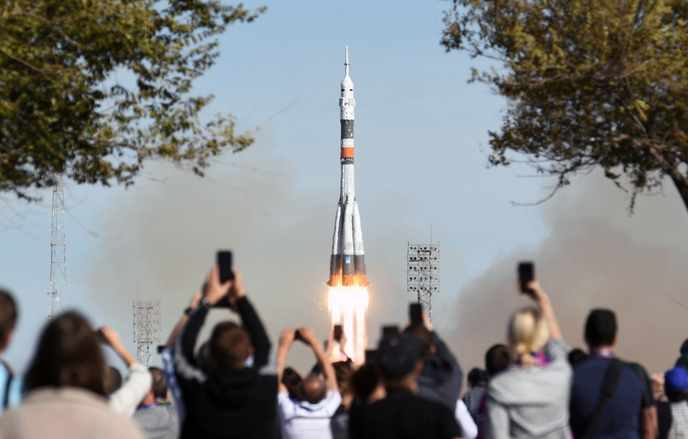 «Союз МС -10» стартует с космондрома «Байконур». Фото TASS/Scanpix/Leta

