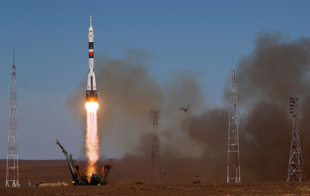 «Союз МС -10» стартует с космондрома «Байконур». Фото TASS/Scanpix/Leta