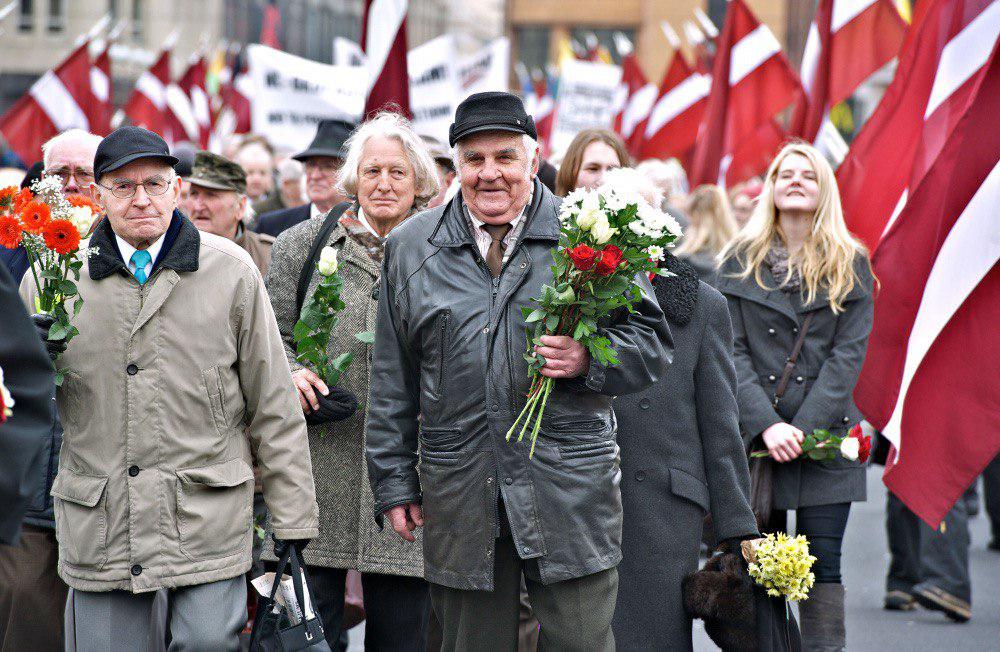 Шествие легионеров СС в Риге.. Фото AFP/Scanpix/LETA