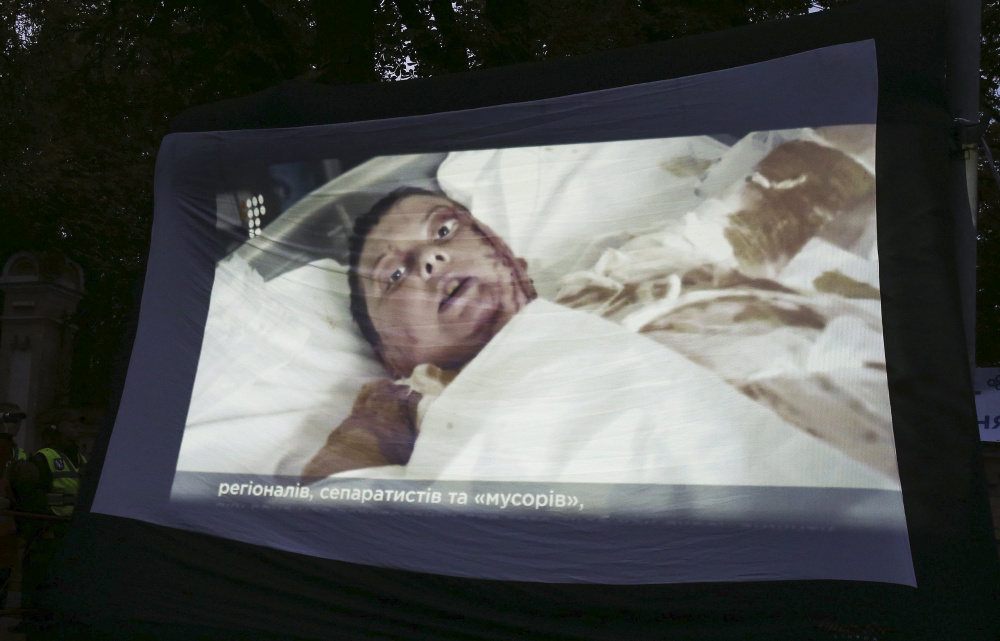 Кадр из видеообращения Екатерины Гандзюк. Фото EPA/Scanpix/Leta