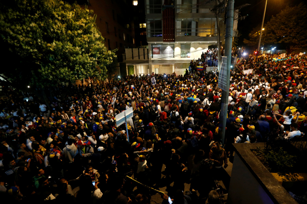 Акция протеста в поддержку лидера оппозиции Венесуэлы Хуана Гуаидо. Фото REUTERS/Scanpix/Leta