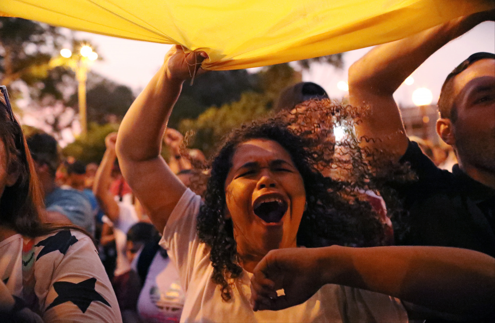 Акция протеста в поддержку лидера оппозиции Хуана Гуайдо в Венесуэле. Фото REUTERS/Scanpix/Leta