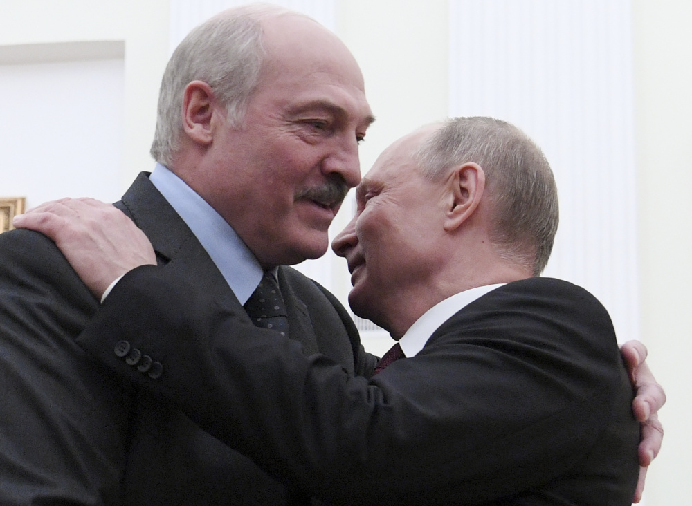 Александр Лукашенко и Владимир Путин. Фото Pool Photo via AP/Scanpix/LETA
