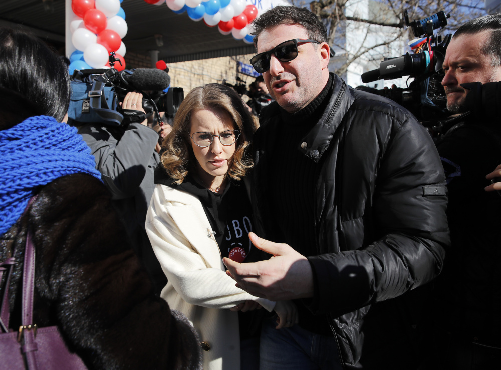 Ксения Собчак и Максим Виторган. Фото AP/Scanpix/Leta
