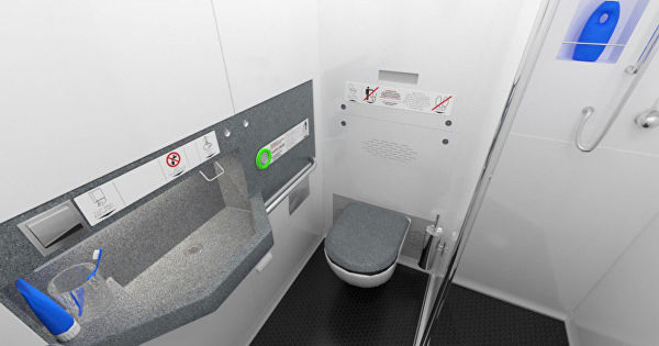 Туалетная комната в новом вагоне. Фото ФПК