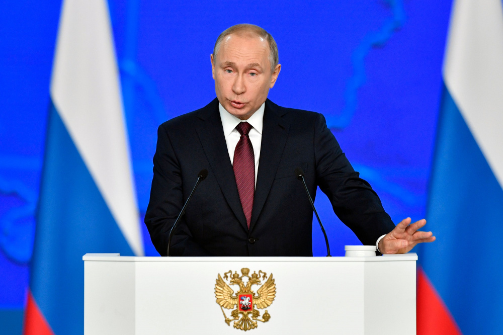 Владимир Путин выступает с обращением к Федеральному собранию. Фото AFP/Scanpix/Leta