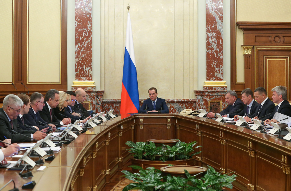 Заседание кабинета министров РФ во главе с премьер-министром Дмитрием Медведевым. Фото Sputnik/Scanpix/LETA