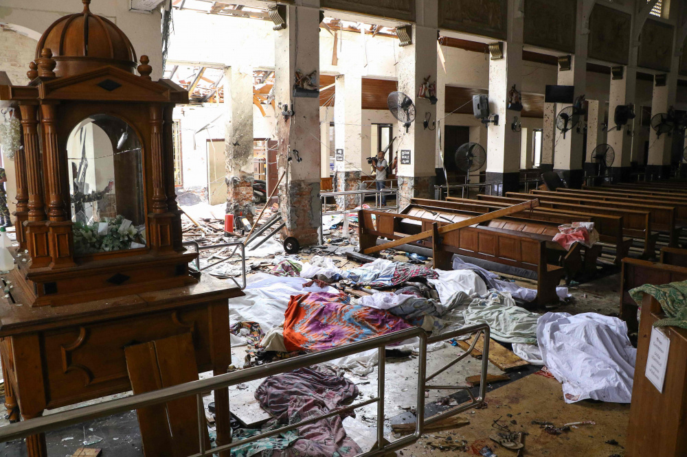 Последствия взрыва в одной из церквей. Фото AFP/Scanpix/Leta