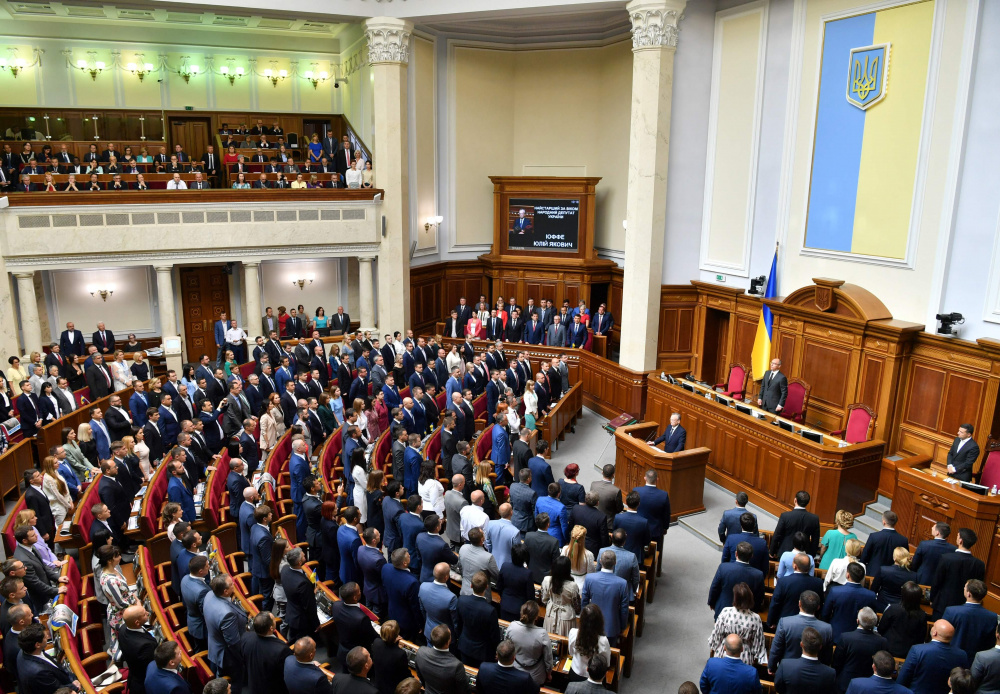 Первое заседание новой Верховной Рады 29 августа 2019 года. Фото SERGEI SUPINSKY / AFP/Scanpix/Leta