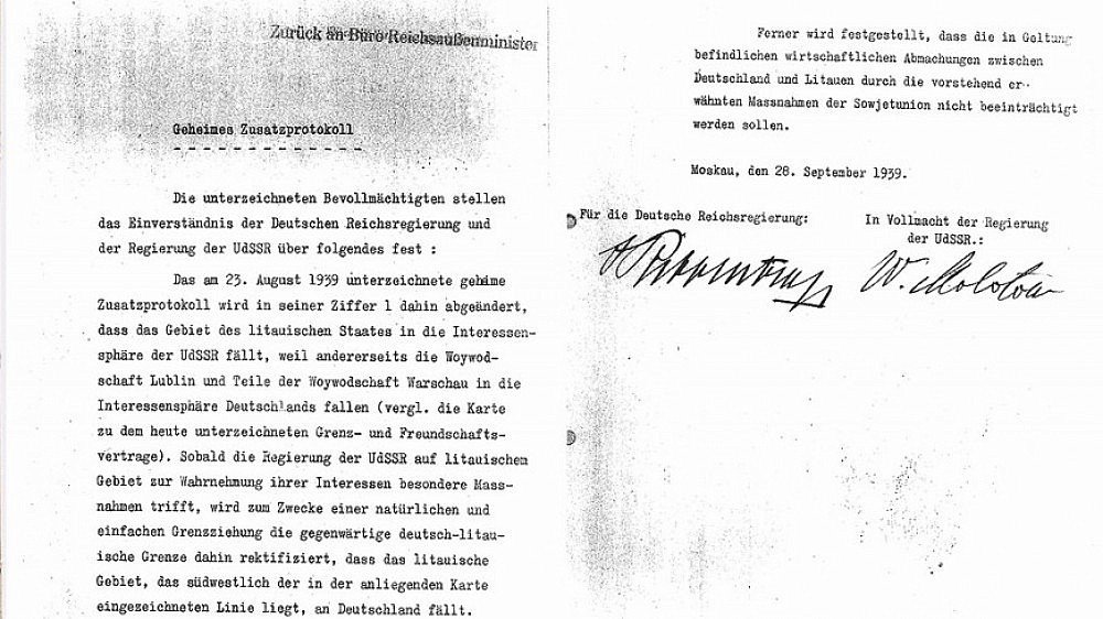 Molotovo–Ribentropo pakto Aktas © Vokietijos užsienio reikalų ministerijos Politinis archyvas
