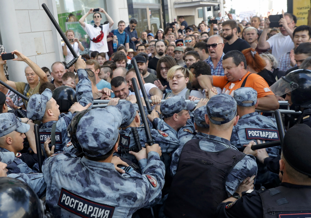 Митинг 27 июля 2019 г. в Москве. Фото: Pavel Golovkin/TASS/Scanpix/Leta