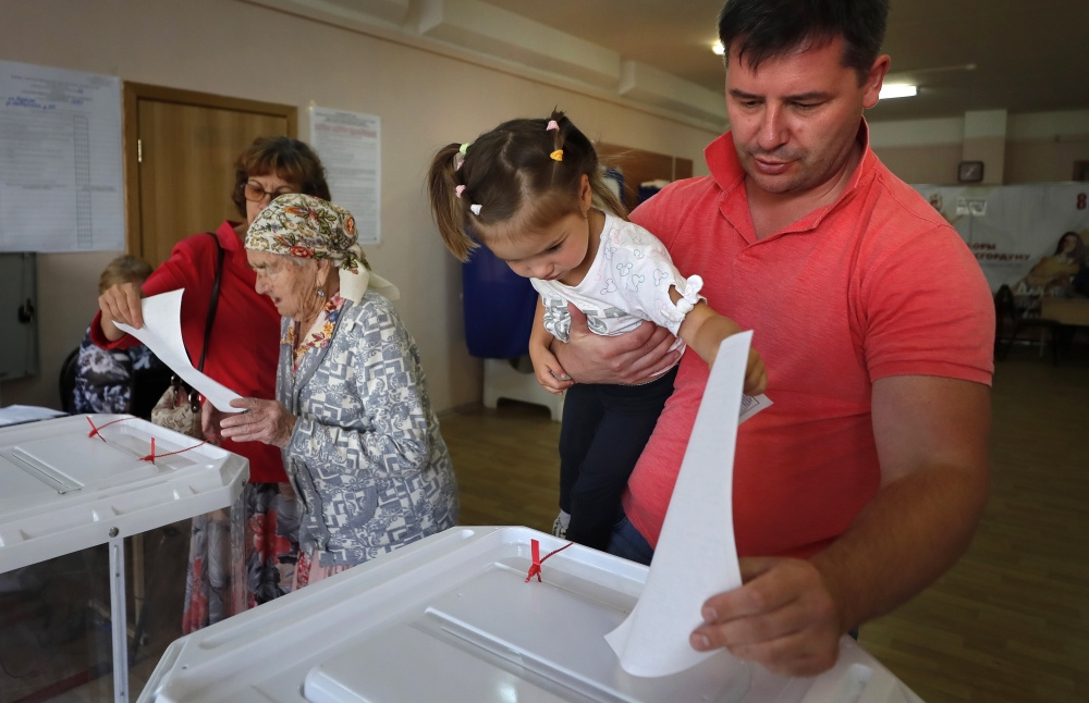 Выборы в Мосгордуму, 8 сентября 2019 г. Фото: YURI KOCHETKOV / TASS / Scanpix / Leta