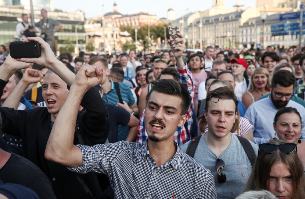 Протестный митинг в Москве, 27 июля 2019 г. Фото: Valery Sharifulin / TASS / Scanpix / Leta