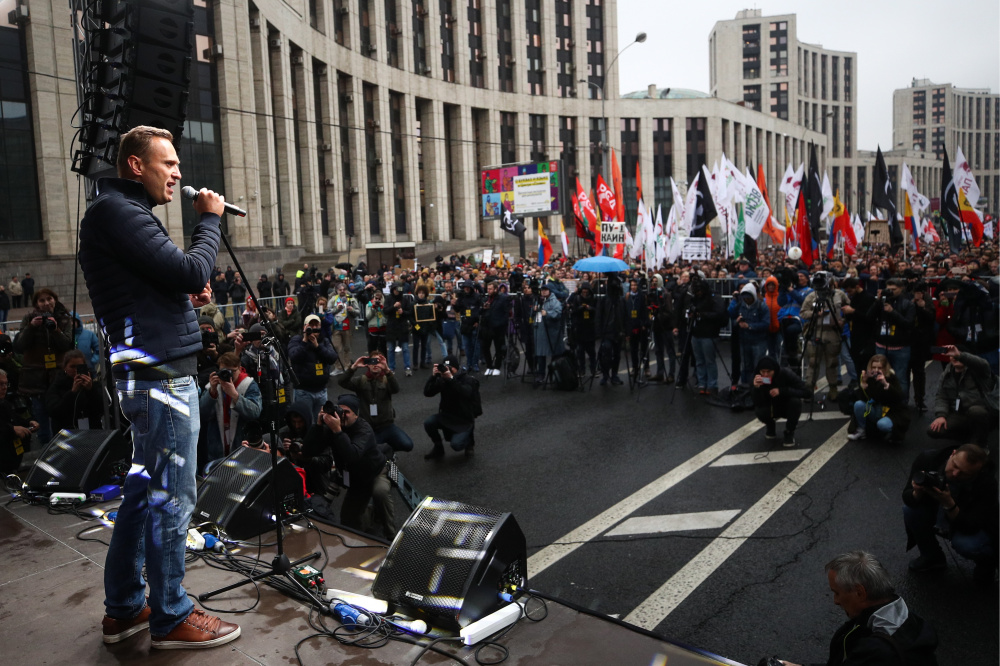 Выступление Алексея Навального. Фото: Sergei Bobylev / TASS / Scanpix / Leta
