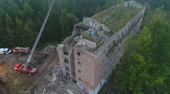 Обрушенное здание. Фото ГУ МЧС по Московской области