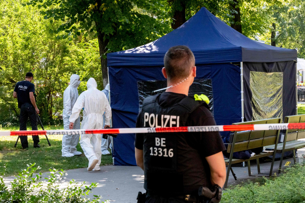 Полиция на месте убийства Хангошвили в Берлине, август 2019 г. Фото: CHRISTOPH SOEDER / TASS / Scanpix / Leta