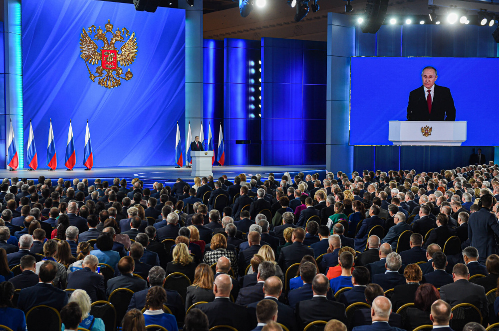 Послание президента Путина Федеральному собранию. ФотоEvgeny Sinitsyn/Xinhua/Scanpix/LETA 