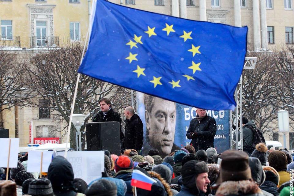 Александр Литреев на митинге памяти Бориса Немцова в 2018 году. Фото: страница Литреева в фейсбуке