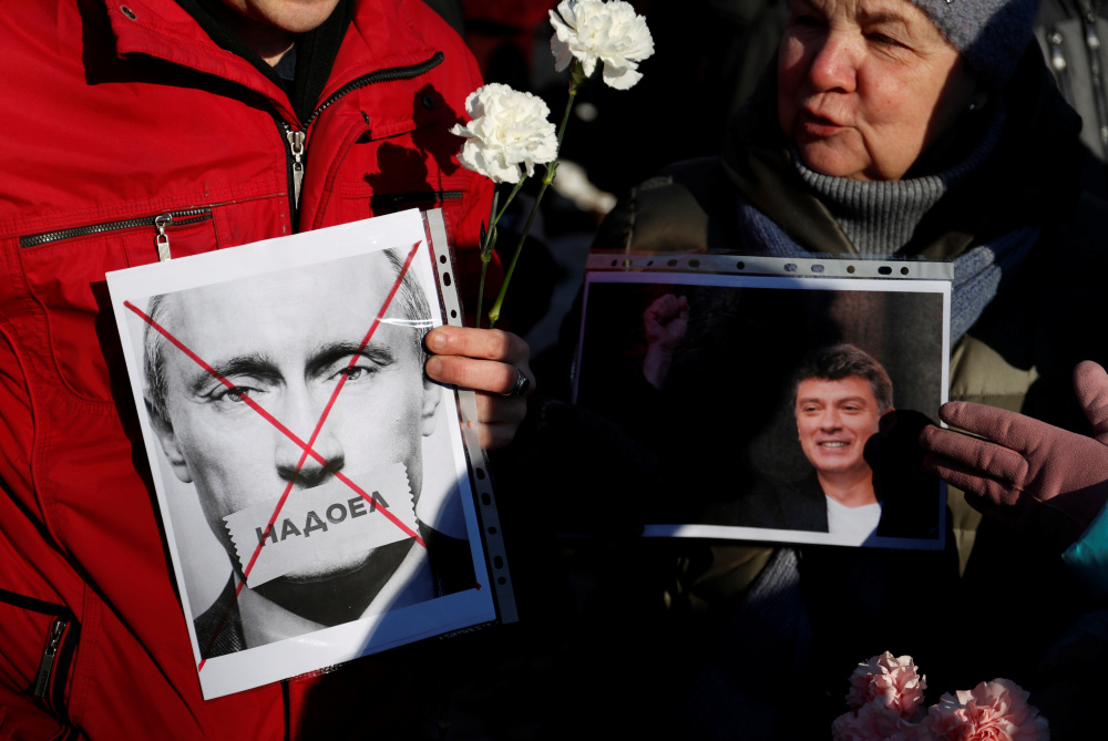 Марш Немцова в Санкт-Петербурге. Фото: ANTON VAGANOV / TASS / Scanpix / Leta