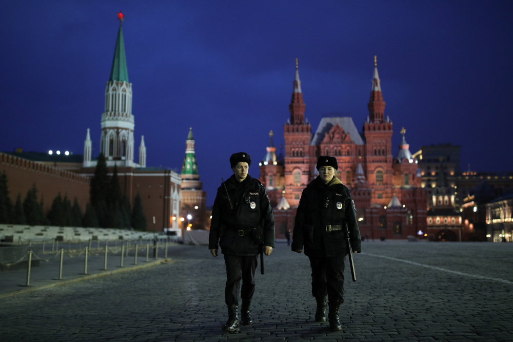 Красная площадь во время карантина из-за коронавируса. Фото Sergei Bobylev/TASS/Scanpix/LETA