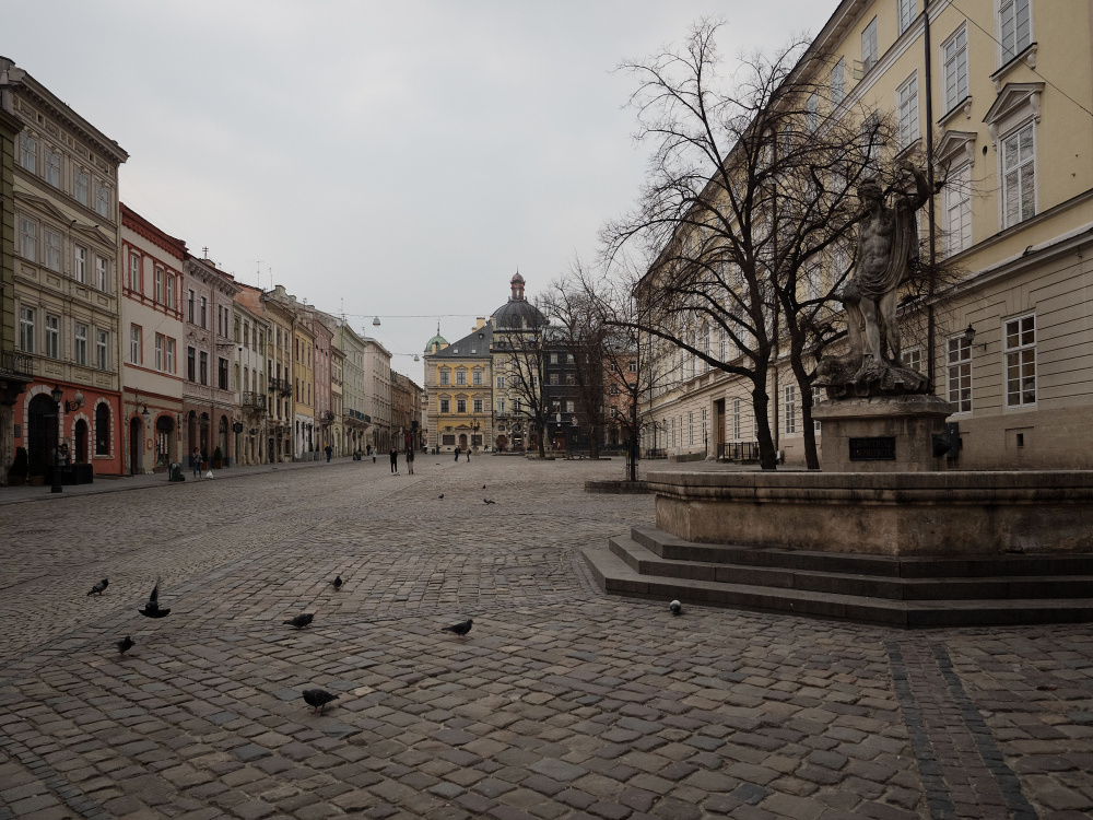 Опустевший центр Львова во время эпидемии коронавируса. Фото Gaelle Girbes/SIPA/Scanpix/LETA