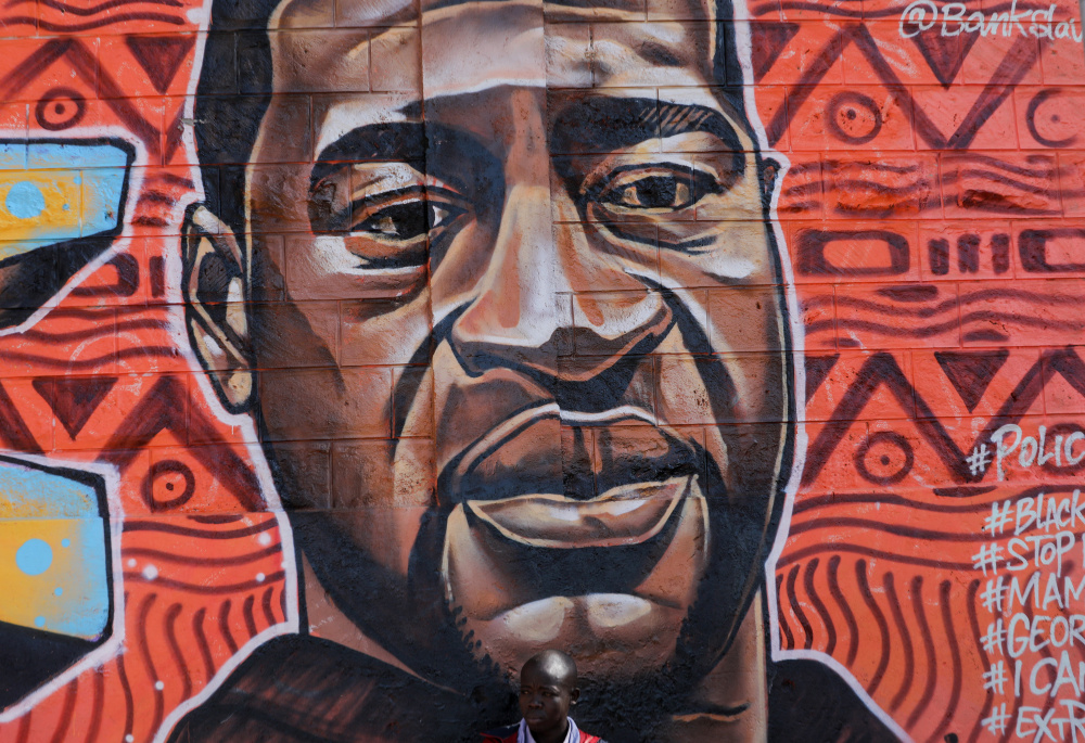 Граффити с портретом афроамериканца Джорджа Флойда. Фото EPA/Scanpix/Leta