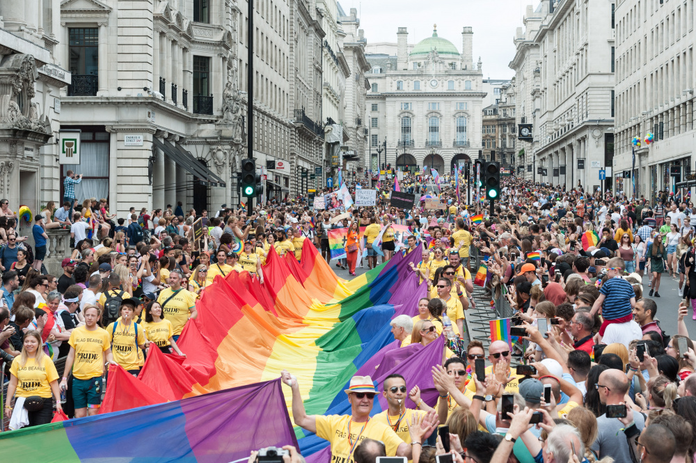Участники прайд-парада в Лондоне, 2019 год. Фото Wiktor Szymanowicz/NurPhoto via ZUMA Press/Scanpix/Leta