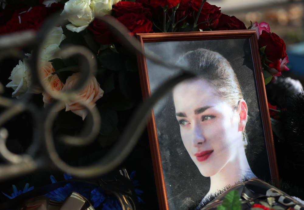 Портрет Анастасии Ещенко на ее похоронах. Фото Mikhail Tereshchenko/TASS/Scanpix/Leta 