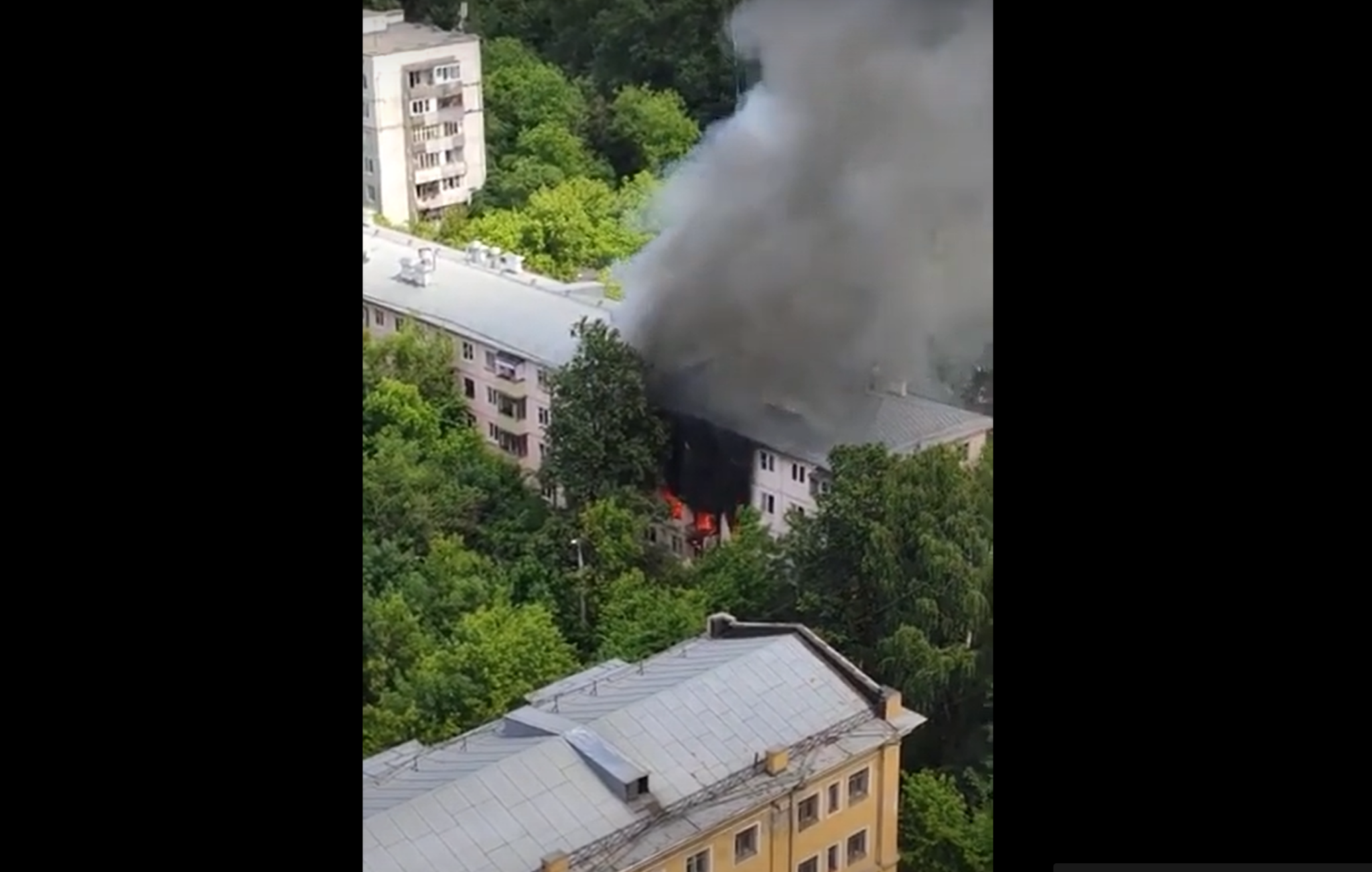 Пожар на юго-востоке Москвы. Фото: кадр видео